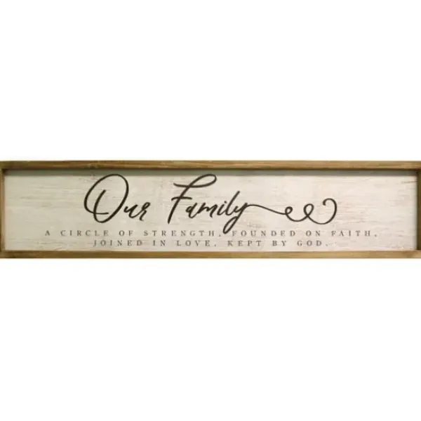 Wall Quotes & Signs-Kirkland's Home Our Family Framed Wooden Wall Plaque White/Black/Brown