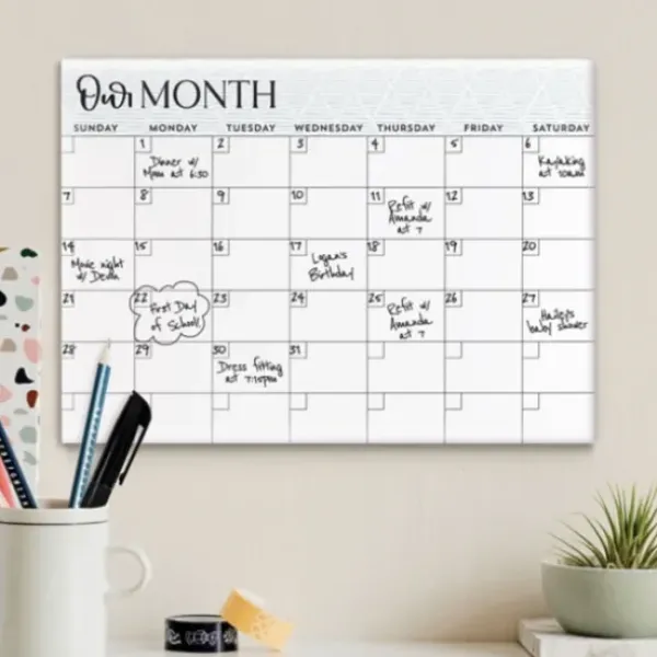 Wall Storage-Kirkland's Home Our Month Acrylic Dry Erase Board White