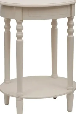 Accent & End Tables-Kirkland's Home Oval Antique Accent Table White