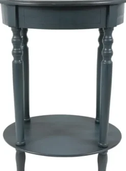Accent & End Tables-Kirkland's Home Oval Antique Navy Accent Table Blue