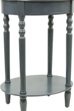 Accent & End Tables-Kirkland's Home Oval Antique Navy Accent Table Blue