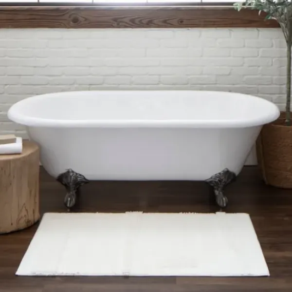 Bathroom Rugs-Kirkland's Home Oval Classic Crochet Bath Mat Ivory