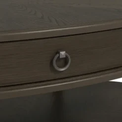 Coffee Tables-Kirkland's Home Oval Wood 2-Tier Coffee Table Brown