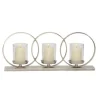Candle Holders-Kirkland's Home Overlapping Halo Hurricane Candle Runner Silver