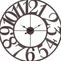 Clocks-Kirkland's Home Oversized Bronze Metal Cut-Out Wall Clock