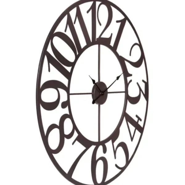 Clocks-Kirkland's Home Oversized Bronze Metal Cut-Out Wall Clock