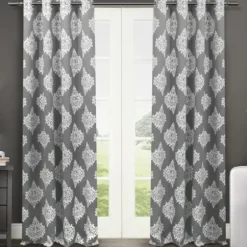 Curtains & Drapes-Kirkland's Home Oxford Navy Thermal Curtain Panel Set, 84 In. Blue