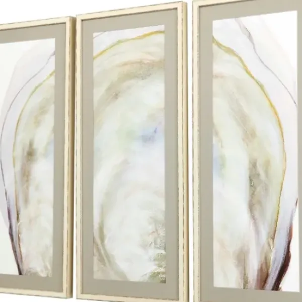 Framed Art-Kirkland's Home Oyster Shell 3-Pc. Framed Wall Art Set Tan/Gray/White