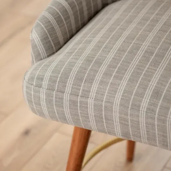 Bar Stools & Counter Height Stools-Kirkland's Home Paige Swivel Stripe Counter Stool Gray