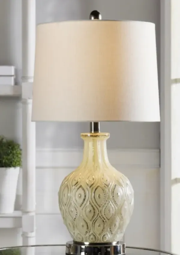Table Lamps-Kirkland's Home Painted Mercury Glass Table Lamp White/Silver