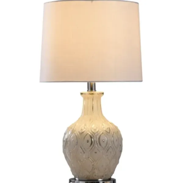 Table Lamps-Kirkland's Home Painted Mercury Glass Table Lamp White/Silver