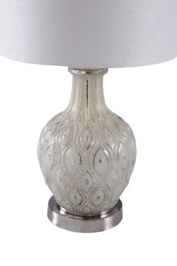 Table Lamps-Kirkland's Home Painted Mercury Glass Table Lamp White/Silver