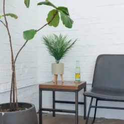 Arrangements & Greenery-Kirkland's Home Palm Arrangement In Tan Footed Pot Green/Tan