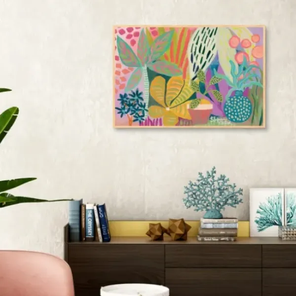 Framed Art-Kirkland's Home Palm Heavan Framed Canvas Art Print Multi