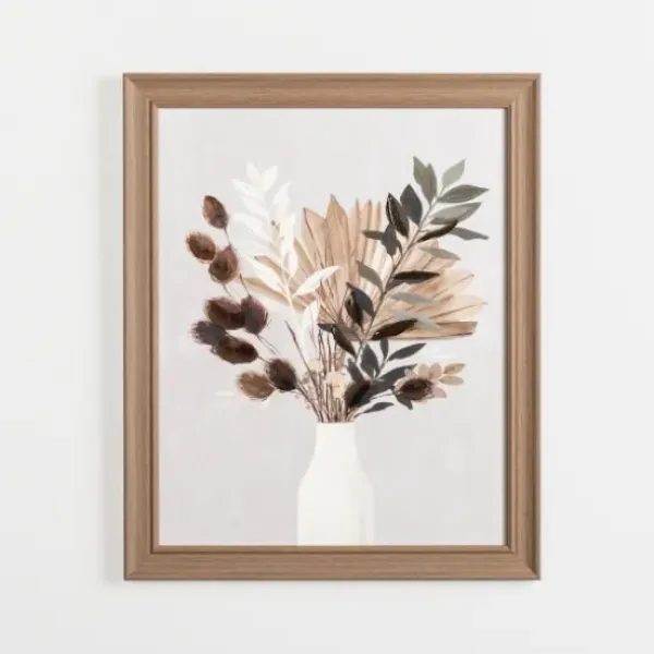 Framed Art-Kirkland's Home Pampas Bouquet I Framed Art Print White/Multi