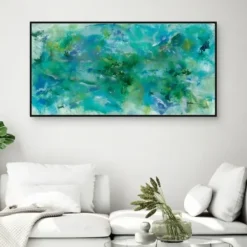 Framed Art-Kirkland's Home Pandorum From Above Framed Canvas Art Blue/Green