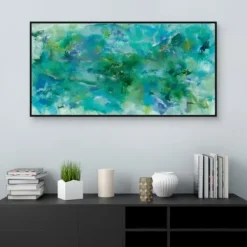 Framed Art-Kirkland's Home Pandorum From Above Framed Canvas Art Blue/Green