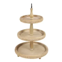 Decorative Trays-Kirkland's Home Parquet Fir Wood Decorative Tray Tan