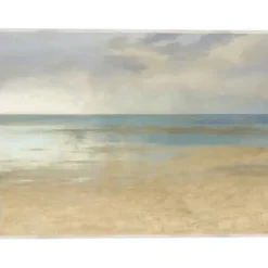 Canvas Art-Kirkland's Home Pastel Seascape Framed Canvas Art Print Blue/Gray/Tan