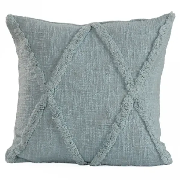 Pillows-Kirkland's Home Pastel Tufted Diamond Pillow, 18 In. Blue