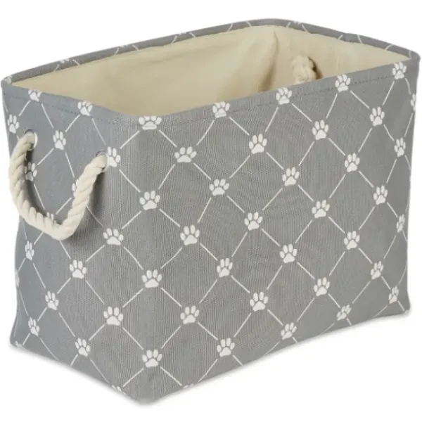 Baskets & Boxes-Kirkland's Home Paw Trellis Rectangle Basket, 17.5 In. Gray