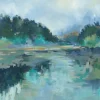 Canvas Art-Kirkland's Home Peaceful Space Canvas Art Print, 30X30 In. Blue/Green