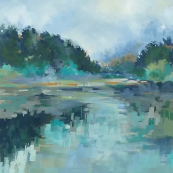 Canvas Art-Kirkland's Home Peaceful Space Canvas Art Print, 30X30 In. Blue/Green