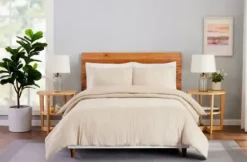 Duvets-Kirkland's Home Peach Textured 3-Pc. King Duvet Set Tan