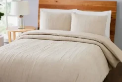Duvets-Kirkland's Home Peach Textured 3-Pc. Queen Duvet Set Tan