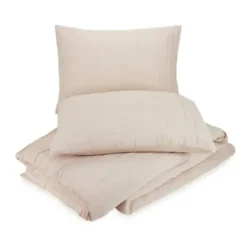 Duvets-Kirkland's Home Peach Textured 3-Pc. Queen Duvet Set Tan