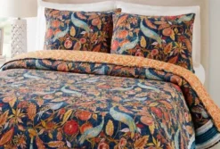Quilts-Kirkland's Home Peacock Garden King 3-Pc. Quilt Set Orange