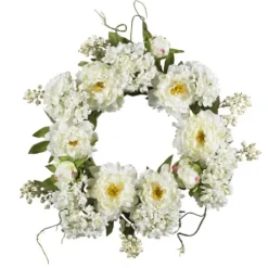 Wreaths-Kirkland's Home Peony And Hydrangea Wreath White