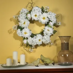 Wreaths-Kirkland's Home Peony And Hydrangea Wreath White
