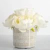 Arrangements & Greenery-Kirkland's Home Peony Bouquet In Patterned Planter White