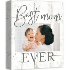 Wall Quotes & Signs-Kirkland's Home Personalized Best Mom Ever Canvas Wall Plaque White/Gray