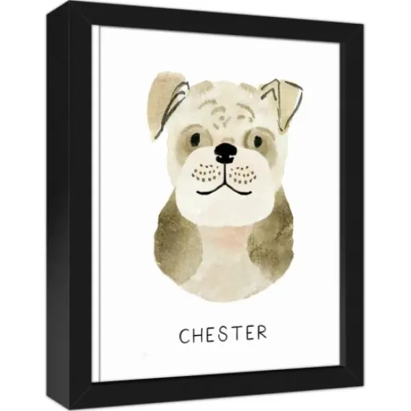 Wall Quotes & Signs-Kirkland's Home Personalized Bulldog Canvas Wall Plaque Tan/White