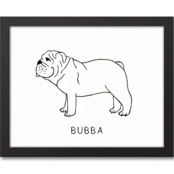 Wall Quotes & Signs-Kirkland's Home Personalized Bulldog Framed Wall Plaque White/Black