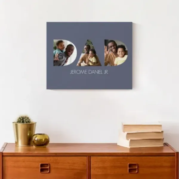 Wall Quotes & Signs-Kirkland's Home Personalized Dad Tri Canvas Art Print Blue