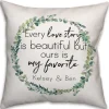 Pillows-Kirkland's Home Personalized Favorite Love Story Pillow White/Green
