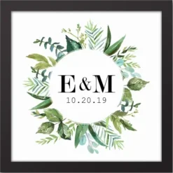 Wall Quotes & Signs-Kirkland's Home Personalized Framed Monogram Leaves Wall Plaque White/Green