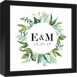 Wall Quotes & Signs-Kirkland's Home Personalized Framed Monogram Leaves Wall Plaque White/Green