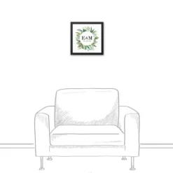 Wall Quotes & Signs-Kirkland's Home Personalized Framed Monogram Leaves Wall Plaque White/Green