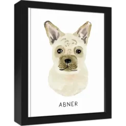 Wall Quotes & Signs-Kirkland's Home Personalized French Bulldog Canvas Wall Plaque Tan/White