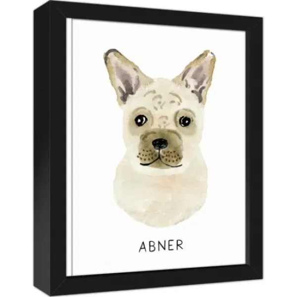 Wall Quotes & Signs-Kirkland's Home Personalized French Bulldog Canvas Wall Plaque Tan/White