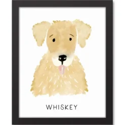 Wall Quotes & Signs-Kirkland's Home Personalized Golden Retriever Canvas Wall Plaque Tan/White