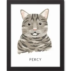 Wall Quotes & Signs-Kirkland's Home Personalized Gray Tabby Cat Canvas Wall Plaque Gray/White