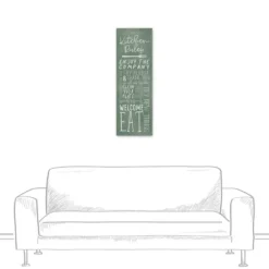 Wall Quotes & Signs-Kirkland's Home Personalized Kitchen Rules Canvas Wall Plaque White/Green