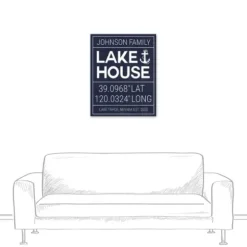 Wall Quotes & Signs-Kirkland's Home Personalized Lake House Canvas Wall Plaque Blue/White