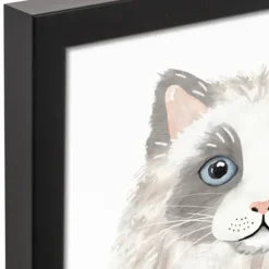 Wall Quotes & Signs-Kirkland's Home Personalized Long Hair Gray Cat Canvas Wall Plaque Gray/White