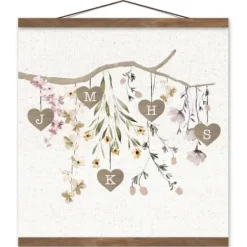 Wall Quotes & Signs-Kirkland's Home Personalized Monogram Tree Branch Teakwood Print Ivory/Brown
